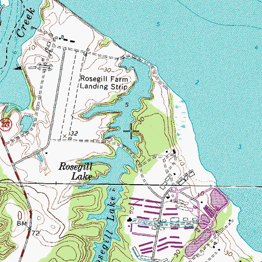 Topographic Map of Lower Rosegill Lake Dam, VA