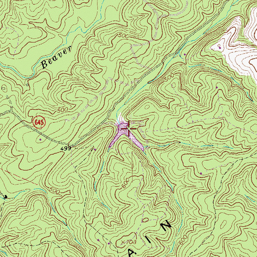 Topographic Map of Ramsay Knox Pond, VA