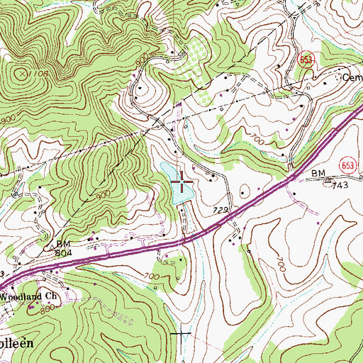 Topographic Map of Stevens Lake, VA