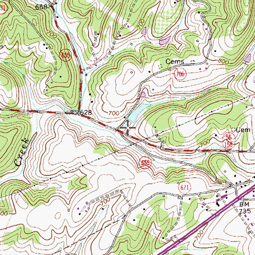 Topographic Map of Watts Dam, VA