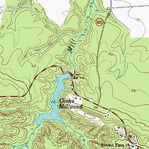 Topographic Map of Cooks Mill Dam, VA