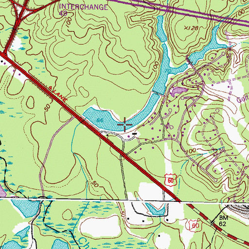 Topographic Map of Tom Brooks Lake, VA