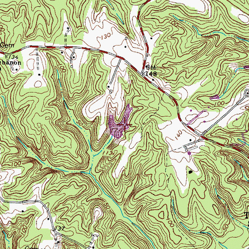 Topographic Map of Groves Dam, VA