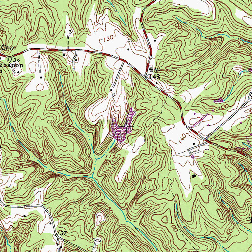 Topographic Map of Groves Lake, VA