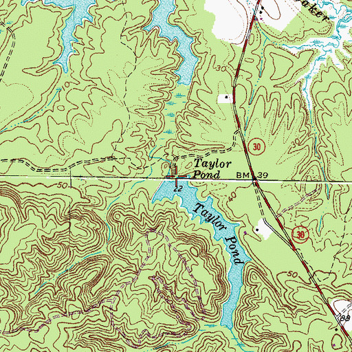 Topographic Map of Taylors Dam, VA
