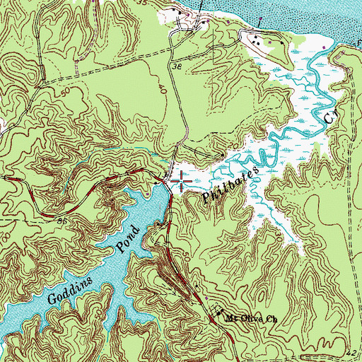 Topographic Map of Goddins Dam, VA