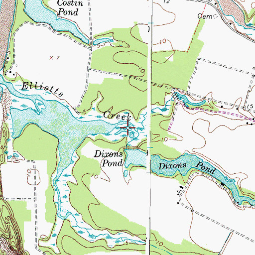 Topographic Map of Dixon and Parson Pond, VA
