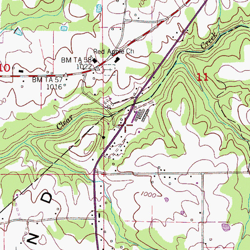 Topographic Map of Doolans, AL