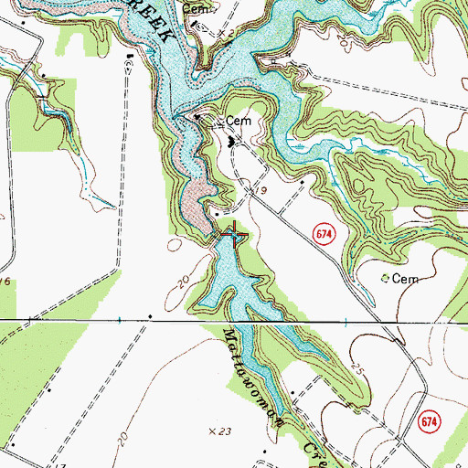 Topographic Map of Mears Dam, VA