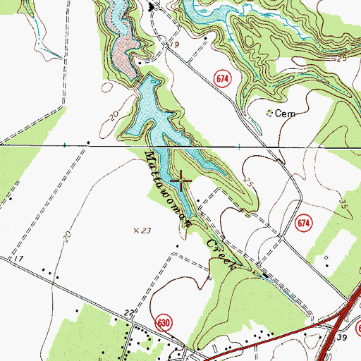 Topographic Map of Mears Pond, VA