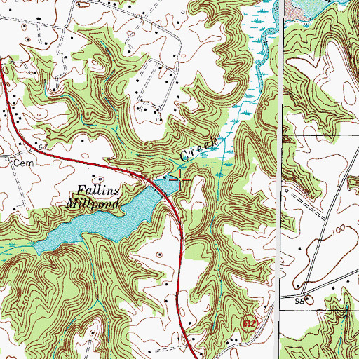 Topographic Map of Falling Milldam, VA
