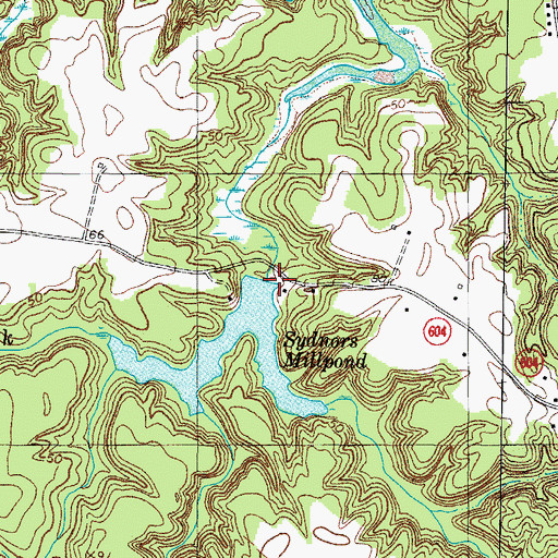 Topographic Map of Sydnors Millpond Dam, VA