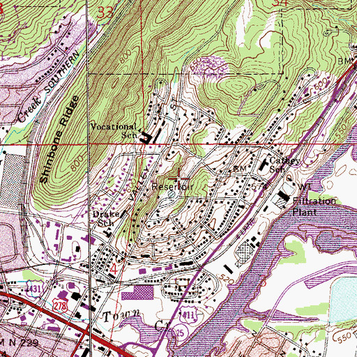 Topographic Map of Ewing Hill, AL