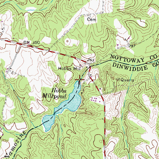 Topographic Map of Hobbs Dam, VA
