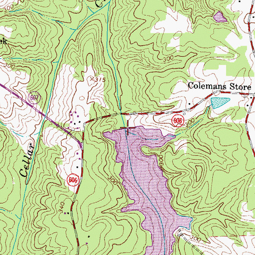 Topographic Map of Lake Lee Dam, VA
