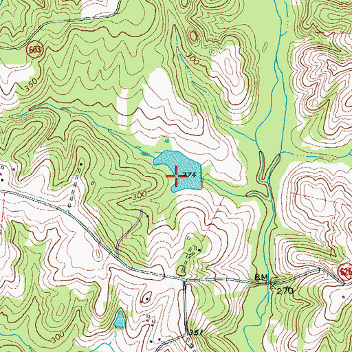 Topographic Map of Hurts Dam, VA