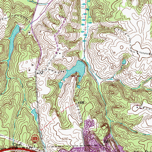 Topographic Map of Lush Dam, VA