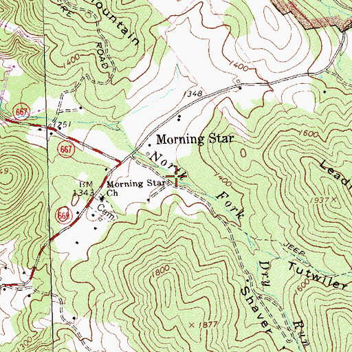 Topographic Map of Morning Star Lake, VA