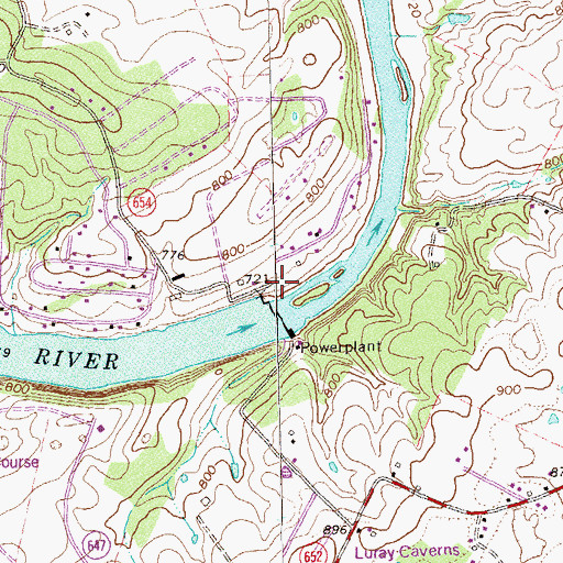 Topographic Map of Luray Dam, VA