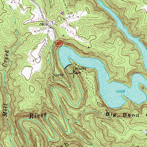 Topographic Map of Talbott Reservoir, VA