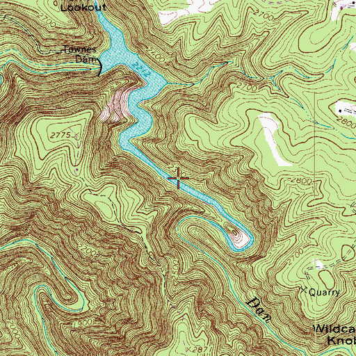 Topographic Map of Townes Reservoir, VA