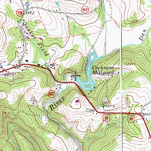 Topographic Map of Cocram Mill Dam, VA