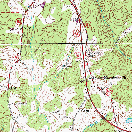Topographic Map of Jim Boaz Pond, VA