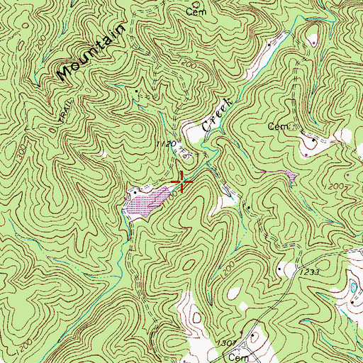 Topographic Map of Cecils Dam, VA