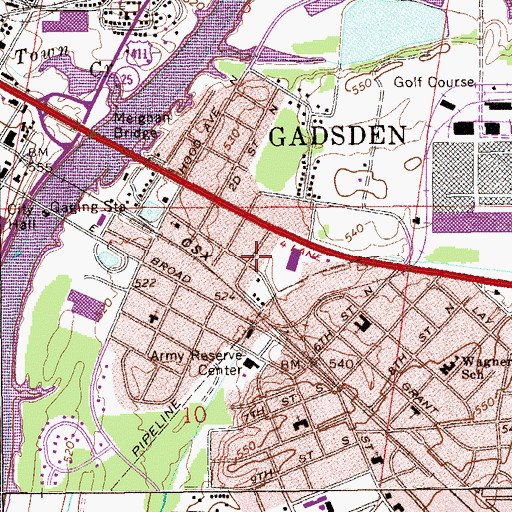 Topographic Map of Goodyear, AL
