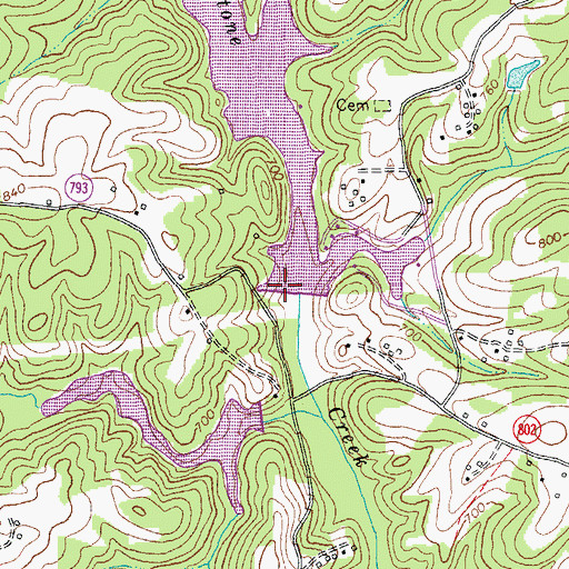 Topographic Map of Cherrystone Number One Dam, VA