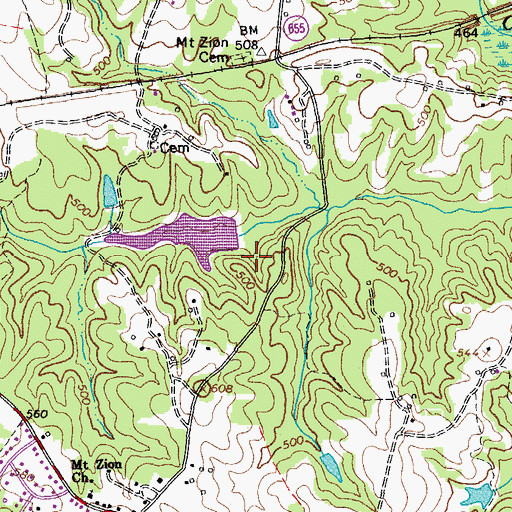 Topographic Map of Camp Shawnee Lake, VA
