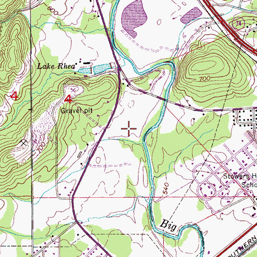 Topographic Map of Hampton Plantation (historical), AL