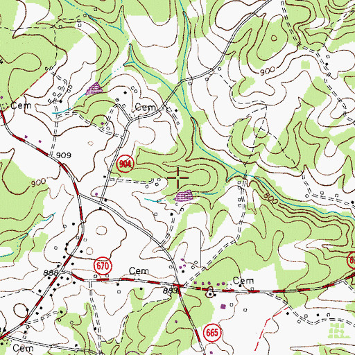 Topographic Map of Shelton Dam, VA