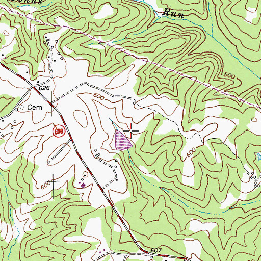 Topographic Map of Gregory Dam, VA