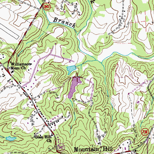 Topographic Map of Bryant Dam, VA