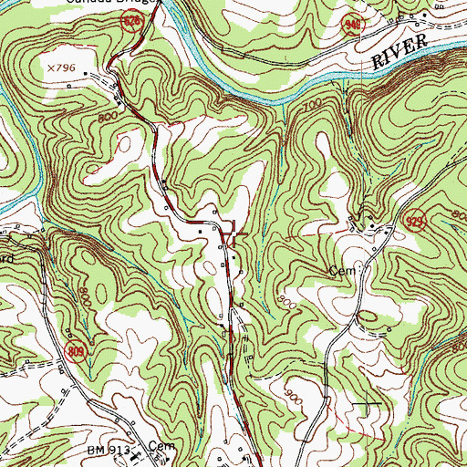 Topographic Map of Hammock Dam, VA