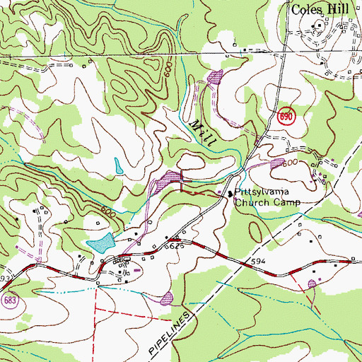 Topographic Map of C B Firth Dam, VA