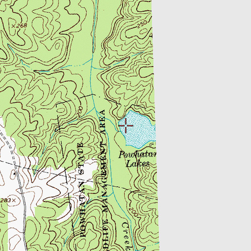 Topographic Map of Lower Powhatan Dam, VA