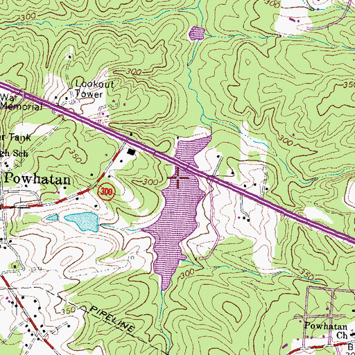 Topographic Map of John L Lewis Dam, VA
