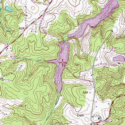 Topographic Map of Upper Byers Lake, VA