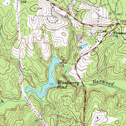 Topographic Map of Woodberry Dam, VA
