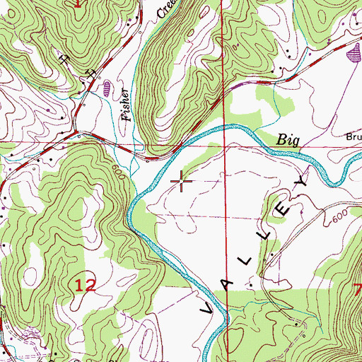 Topographic Map of Hazel Bend, AL