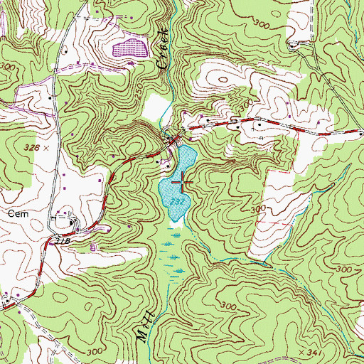 Topographic Map of Byers Millpond, VA