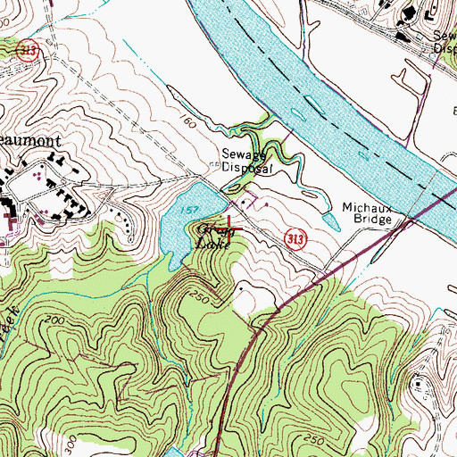 Topographic Map of Virginia Industrial School Dam, VA