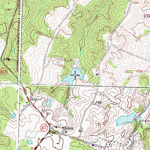 Topographic Map of Virginia State Farm Pond Number One, VA