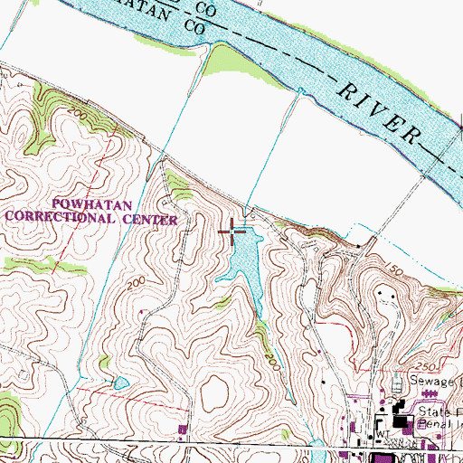 Topographic Map of Virginia State Farm Dam Number Three, VA