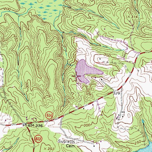 Topographic Map of Spratley-Leigh Dam, VA