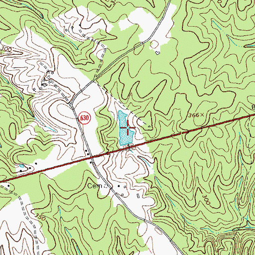 Topographic Map of Bevins Pond, VA