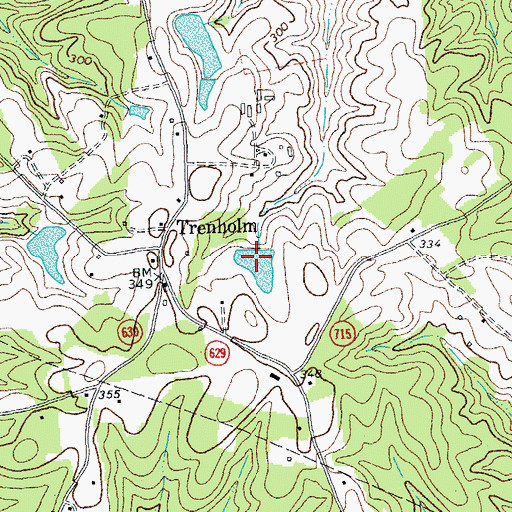 Topographic Map of Williss Dam, VA