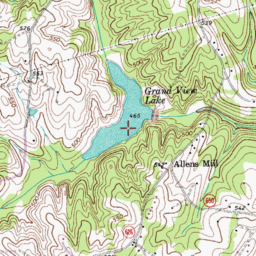 Topographic Map of Buffalo Creek Number One Dam, VA